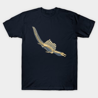 Spinosaurus Aegyptiacus (skeleton and silhouette diving) T-Shirt